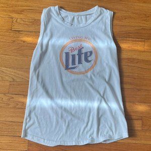 “Living My Best Lite” graphic tank top